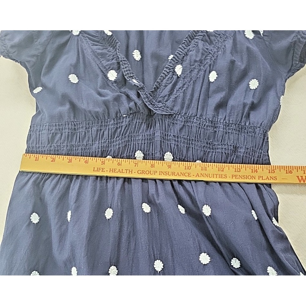 Vtg Cute Options Dress Women's Large Blue Floral Boho Milkmaid Embroidered Midi - Picture 11 of 13
